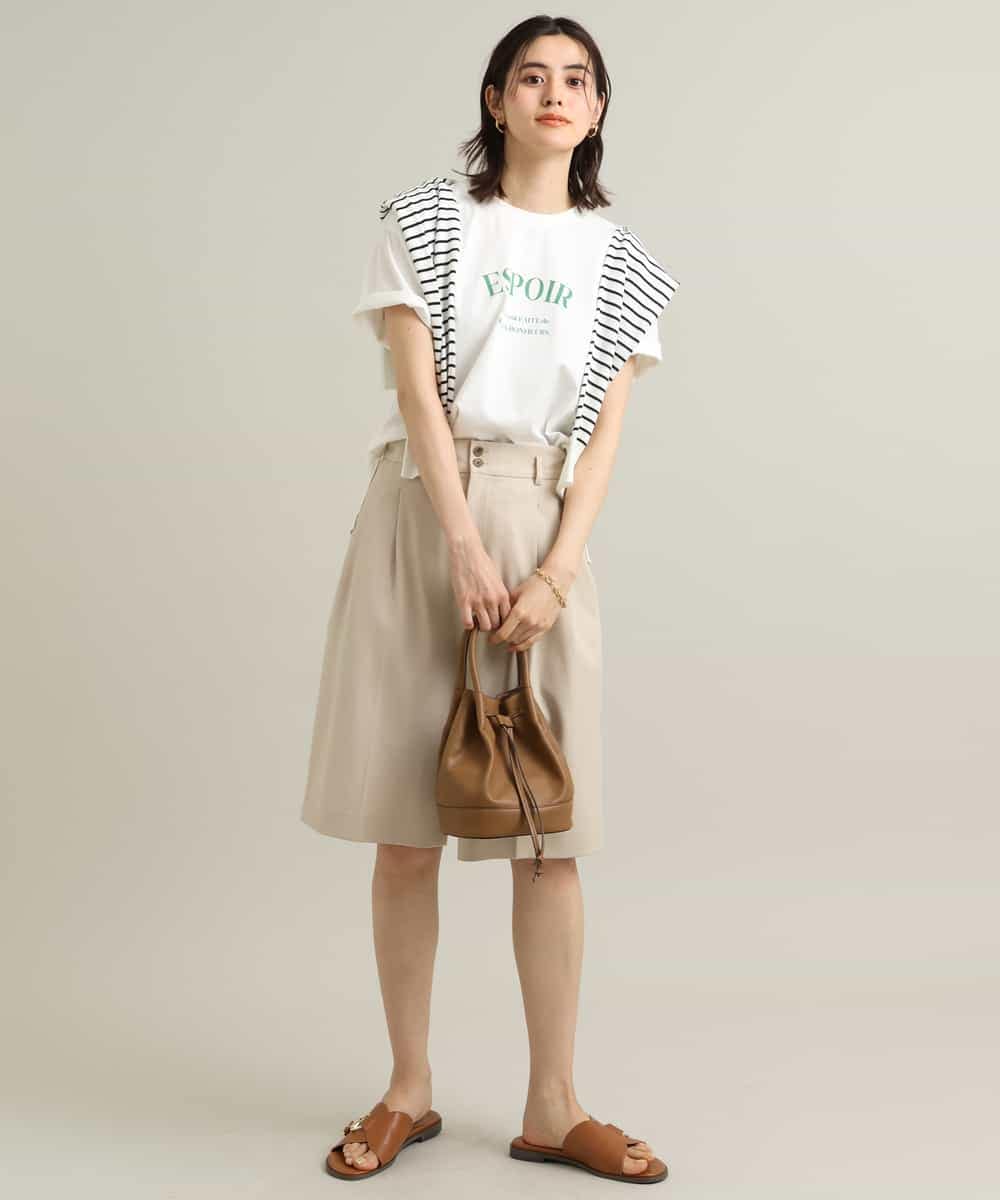 K2KGS44029 a.v.v(アー・ヴェ・ヴェ) フレンチロゴプリントランドヘムTシャツ ブラック