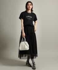 K2KGS44029 a.v.v(アー・ヴェ・ヴェ) フレンチロゴプリントランドヘムTシャツ ブラック