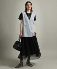 K2KGS44029 a.v.v(アー・ヴェ・ヴェ) フレンチロゴプリントランドヘムTシャツ ブラック
