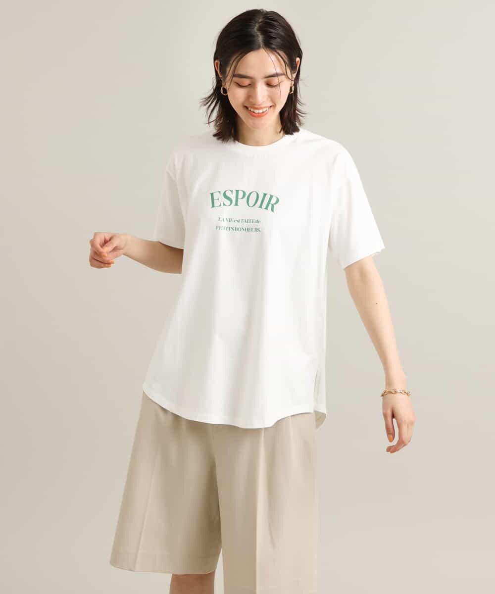 K2KGS44029 a.v.v(アー・ヴェ・ヴェ) フレンチロゴプリントランドヘムTシャツ ブラック