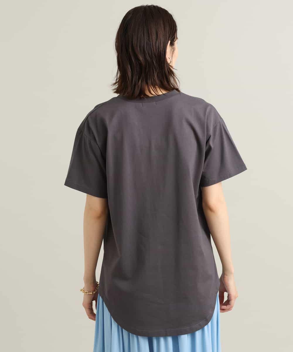 K2KGS44029 a.v.v(アー・ヴェ・ヴェ) フレンチロゴプリントランドヘムTシャツ ブラック
