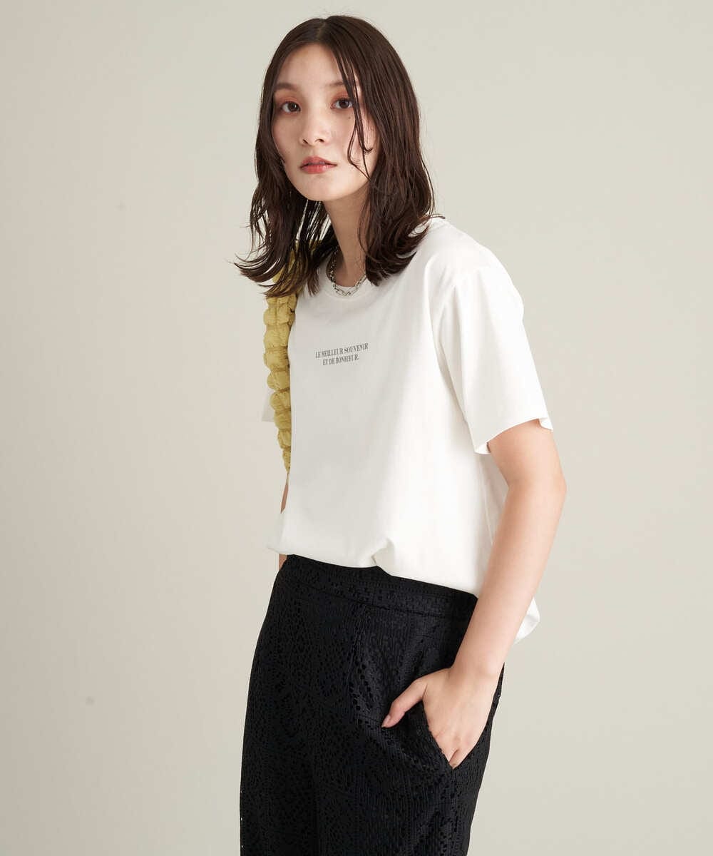 K2KGS46029 a.v.v(アー・ヴェ・ヴェ) レタリング調プチロゴTシャツ ブラック