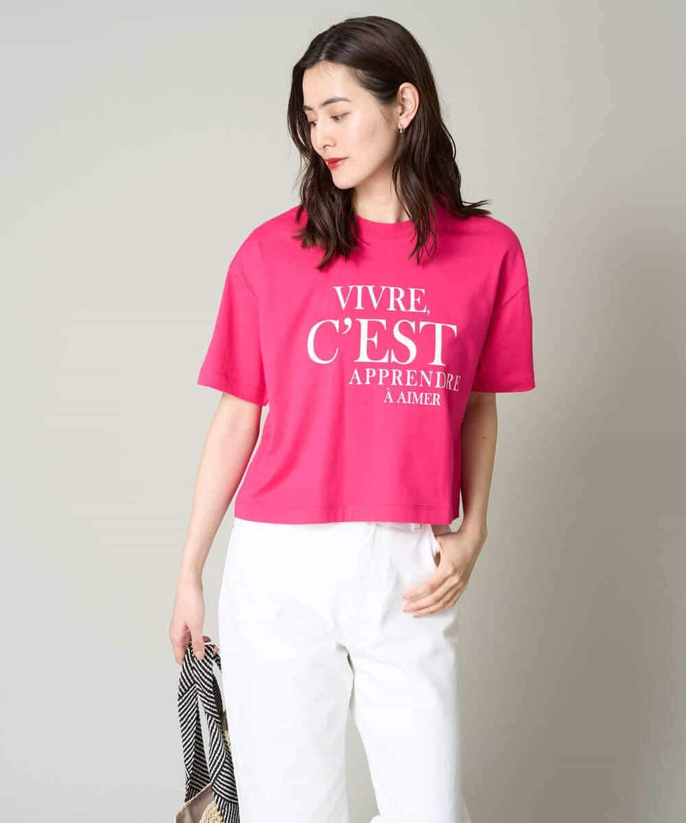 K2KGV45029 a.v.v(アー・ヴェ・ヴェ) クロップドロゴTシャツ ホワイト