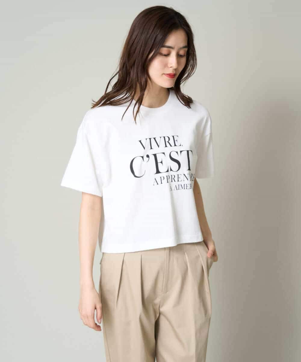 K2KGV45029 a.v.v(アー・ヴェ・ヴェ) クロップドロゴTシャツ ホワイト