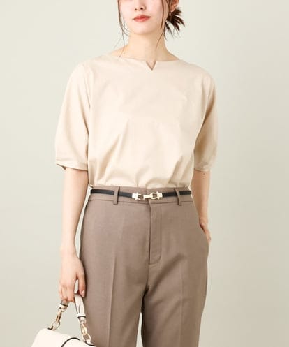 a.v.v(アー・ヴェ・ヴェ) 【接触冷感/UVカット】タックドルマンスリーブトップス【WEB限定】 ベージュ 34