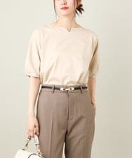K2KGV85034 a.v.v(アー・ヴェ・ヴェ) 【接触冷感/UVカット】タックドルマンスリーブトップス【WEB限定】 ベージュ