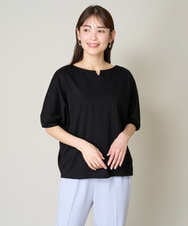 K2KGV85034 a.v.v(アー・ヴェ・ヴェ) 【接触冷感/UVカット】タックドルマンスリーブトップス【WEB限定】 ブラック