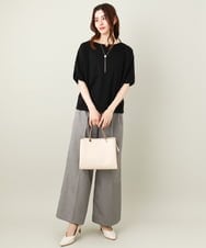 K2KGV85034 a.v.v(アー・ヴェ・ヴェ) 【接触冷感/UVカット】タックドルマンスリーブトップス【WEB限定】 ブラック