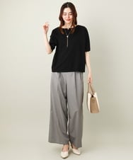 K2KGV85034 a.v.v(アー・ヴェ・ヴェ) 【接触冷感/UVカット】タックドルマンスリーブトップス【WEB限定】 ブラック