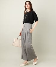 K2KGV85034 a.v.v(アー・ヴェ・ヴェ) 【接触冷感/UVカット】タックドルマンスリーブトップス【WEB限定】 ブラック