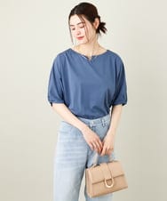 K2KGV85034 a.v.v(アー・ヴェ・ヴェ) 【接触冷感/UVカット】タックドルマンスリーブトップス【WEB限定】 ブラック