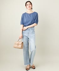 K2KGV85034 a.v.v(アー・ヴェ・ヴェ) 【接触冷感/UVカット】タックドルマンスリーブトップス【WEB限定】 ブラック