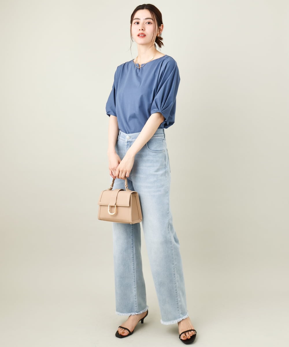 K2KGV85034 a.v.v(アー・ヴェ・ヴェ) 【接触冷感/UVカット】タックドルマンスリーブトップス【WEB限定】 ブラック