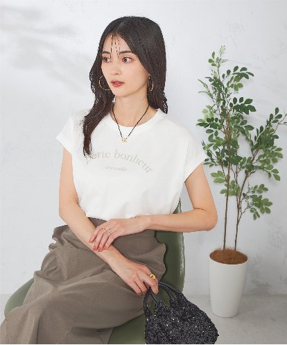 K2KHA46034 a.v.v 【コットン100%】フレンチスリーブロゴTシャツ