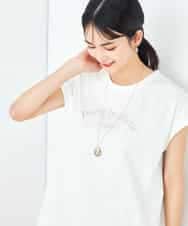K2KHA46034 a.v.v(アー・ヴェ・ヴェ) 【コットン100%】フレンチスリーブロゴTシャツ グレージュ
