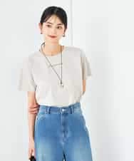 K2KHA54034 a.v.v(アー・ヴェ・ヴェ) 【コットン100%】コンパクト刺繍ロゴTシャツ グレージュ