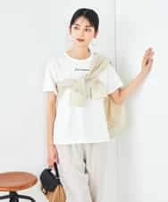 K2KHA54034 a.v.v(アー・ヴェ・ヴェ) 【コットン100%】コンパクト刺繍ロゴTシャツ グレージュ