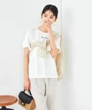 K2KHA54034 a.v.v(アー・ヴェ・ヴェ) 【コットン100%】コンパクト刺繍ロゴTシャツ グレージュ