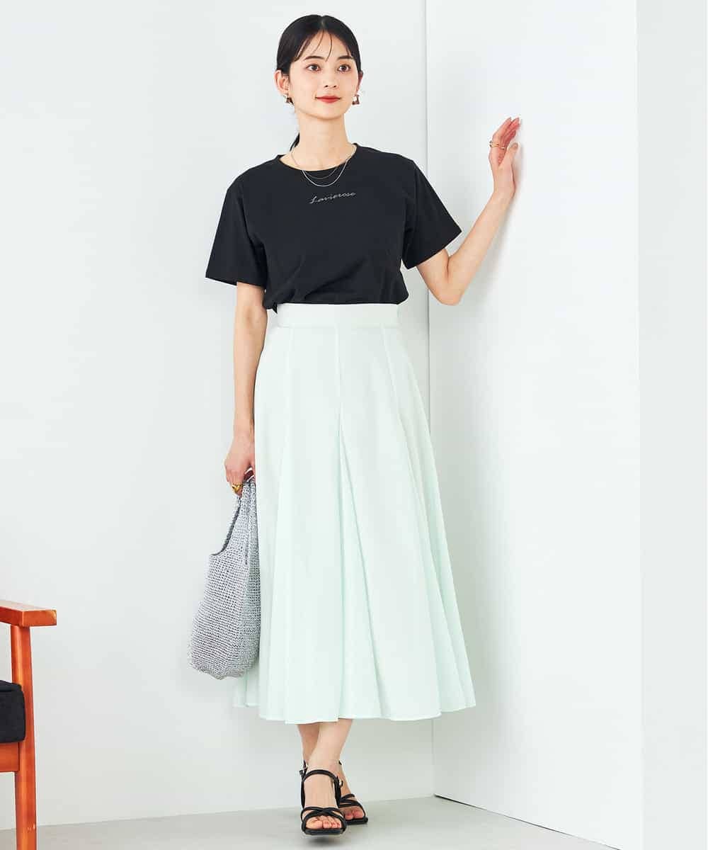K2KHA54034 a.v.v(アー・ヴェ・ヴェ) 【コットン100%】コンパクト刺繍ロゴTシャツ グレージュ