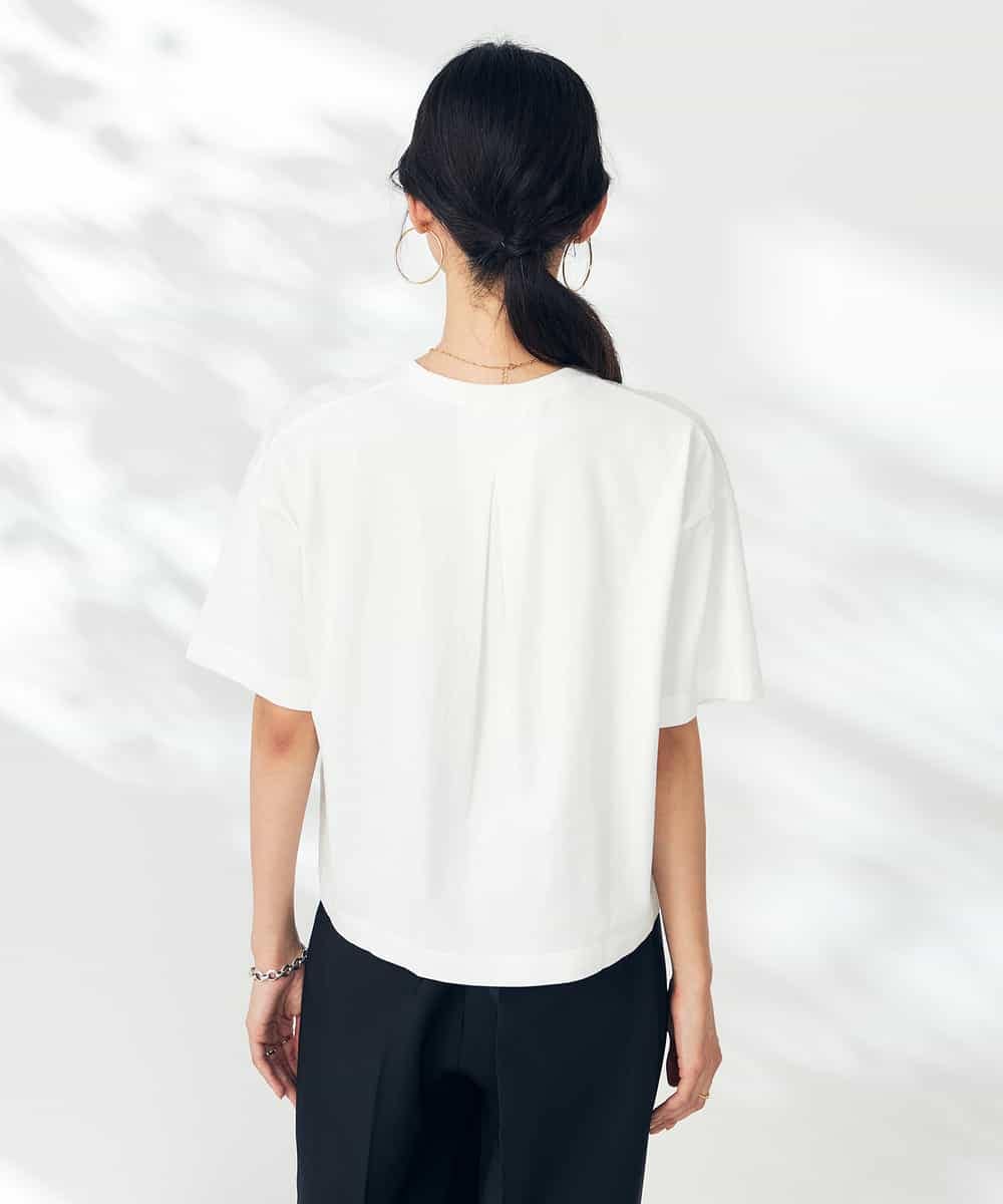 K2KHA56034 a.v.v(アー・ヴェ・ヴェ) エンボスロゴクロップドTシャツ グレージュ