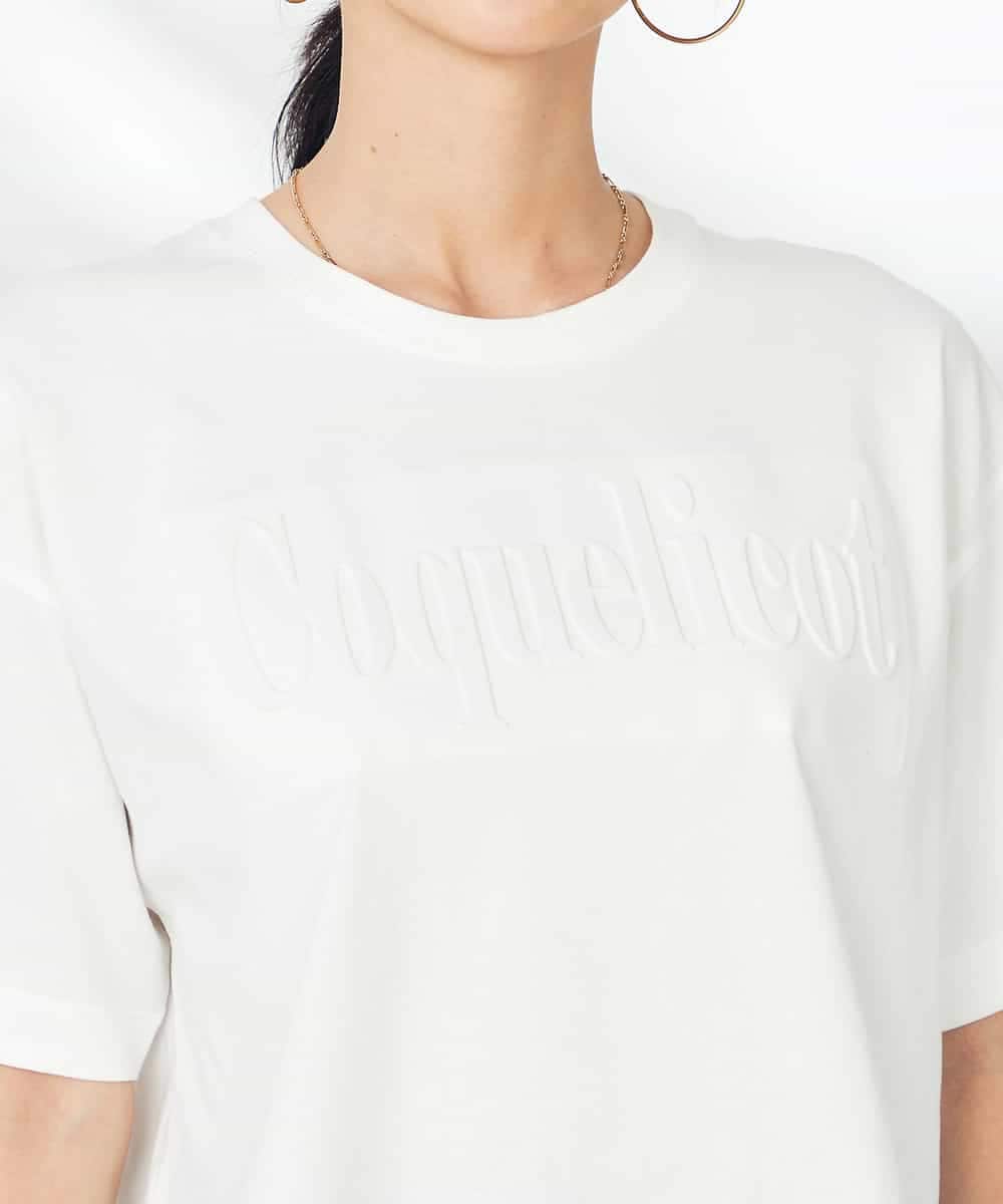 K2KHA56034 a.v.v(アー・ヴェ・ヴェ) エンボスロゴクロップドTシャツ グレージュ
