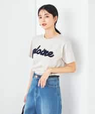 K2KHA59039 a.v.v(アー・ヴェ・ヴェ) 【コットン100%】チュールロゴ刺繍Tシャツ ホワイト
