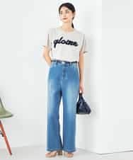 K2KHA59039 a.v.v(アー・ヴェ・ヴェ) 【コットン100%】チュールロゴ刺繍Tシャツ ホワイト