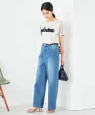 K2KHA59039 a.v.v(アー・ヴェ・ヴェ) 【コットン100%】チュールロゴ刺繍Tシャツ ホワイト