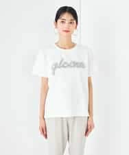 K2KHA59039 a.v.v(アー・ヴェ・ヴェ) 【コットン100%】チュールロゴ刺繍Tシャツ ホワイト