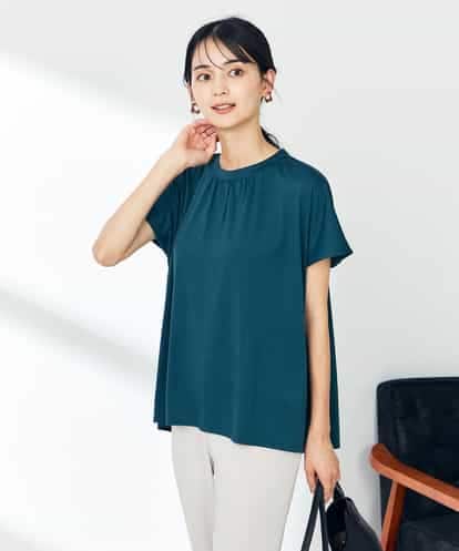 K2KHA66034 a.v.v 【接触冷感/速乾/UVカット】ギャザーネックフレンチスリーブカットソー
