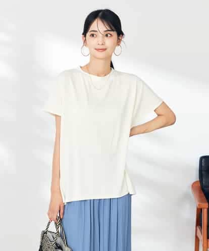 K2KHA66034 a.v.v 【接触冷感/速乾/UVカット】ギャザーネックフレンチスリーブカットソー
