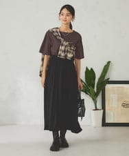 K2KHA68034 a.v.v(アー・ヴェ・ヴェ) 【接触冷感/UVカット】ボートネックロゴTシャツ ピンク