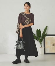 K2KHA68034 a.v.v(アー・ヴェ・ヴェ) 【接触冷感/UVカット】ボートネックロゴTシャツ ピンク
