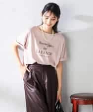 K2KHA68034 a.v.v(アー・ヴェ・ヴェ) 【接触冷感/UVカット】ボートネックロゴTシャツ ピンク