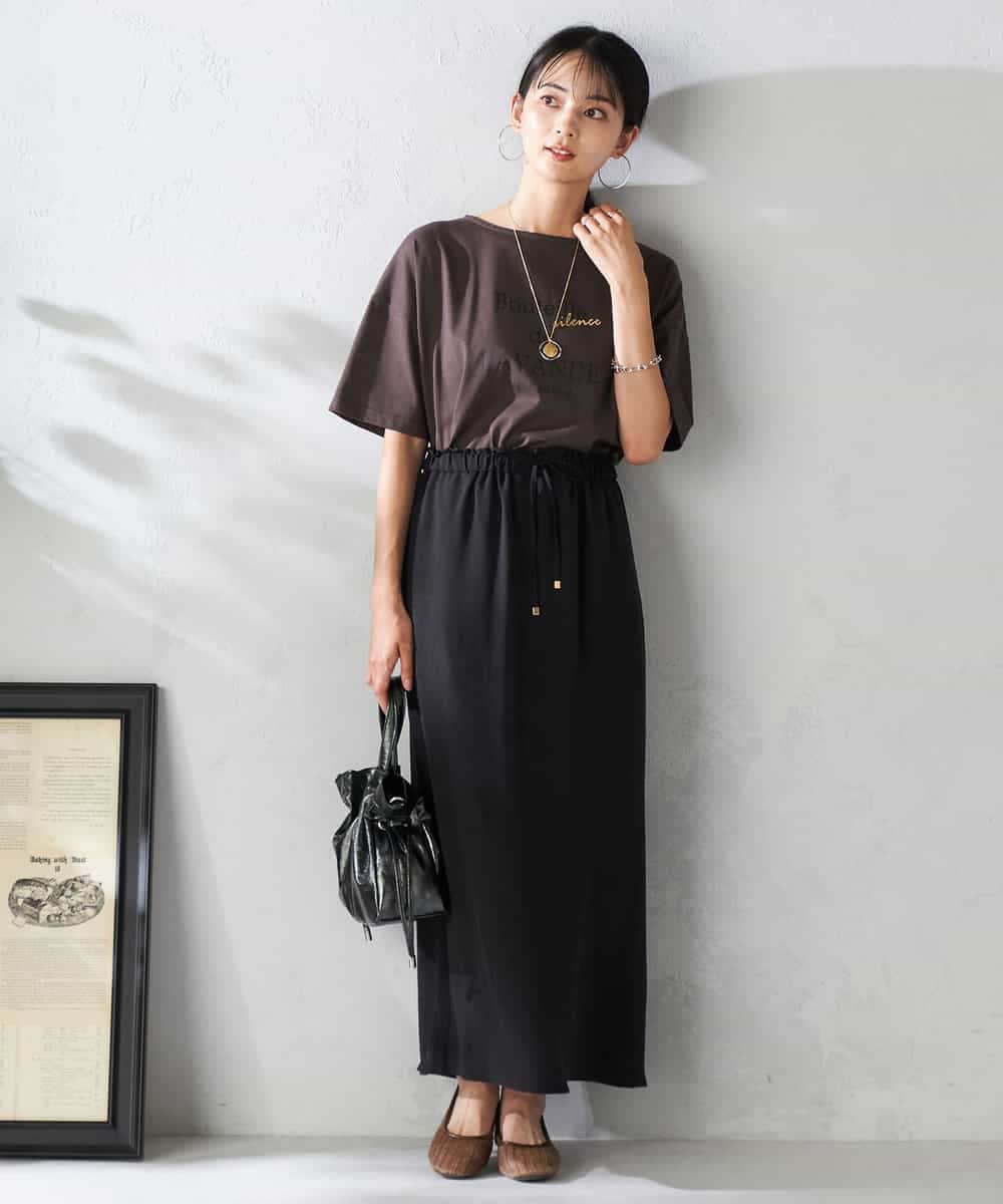 K2KHA68034 a.v.v(アー・ヴェ・ヴェ) 【接触冷感/UVカット】ボートネックロゴTシャツ ピンク