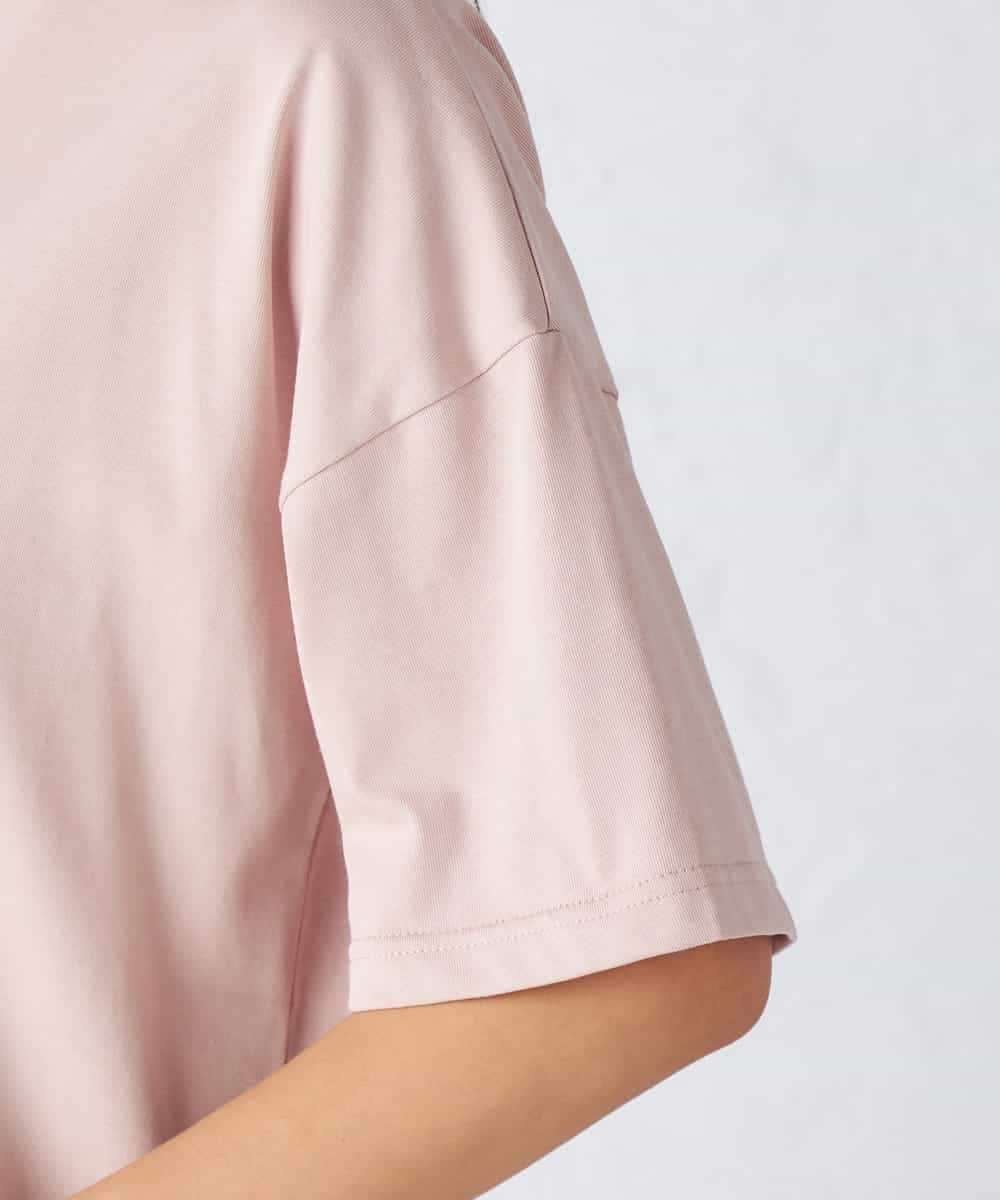 K2KHA68034 a.v.v(アー・ヴェ・ヴェ) 【接触冷感/UVカット】ボートネックロゴTシャツ ピンク