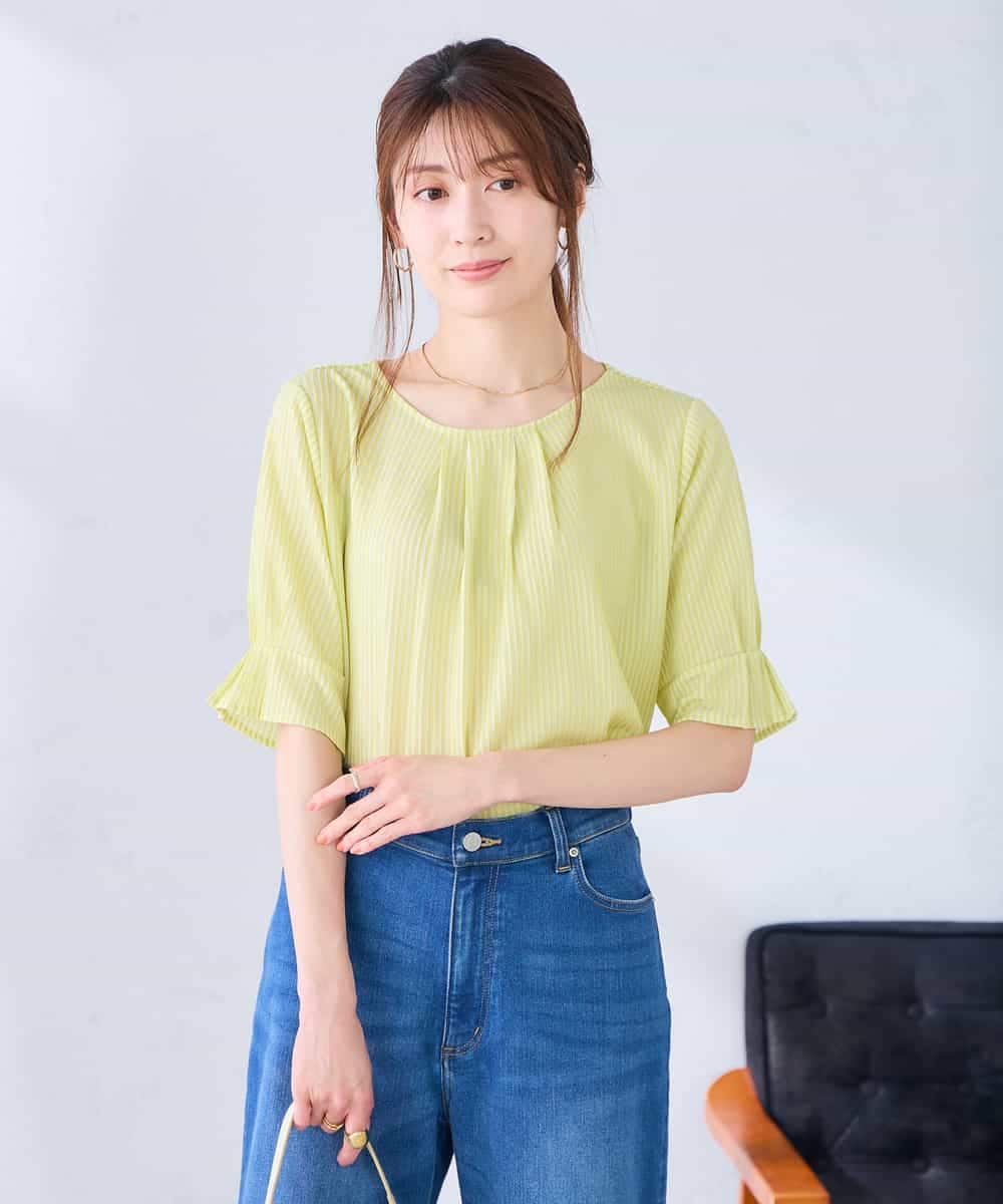 K2KHD40039 a.v.v(アー・ヴェ・ヴェ) タックパフスリーブトップス ライトイエロー