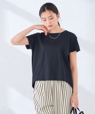 K2KHD45035 a.v.v(アー・ヴェ・ヴェ) 【接触冷感/UVカット】バックタックエンボスロゴＴシャツ ベージュ