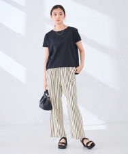 K2KHD45035 a.v.v(アー・ヴェ・ヴェ) 【接触冷感/UVカット】バックタックエンボスロゴＴシャツ ベージュ
