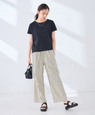 K2KHD45035 a.v.v(アー・ヴェ・ヴェ) 【接触冷感/UVカット】バックタックエンボスロゴＴシャツ ベージュ