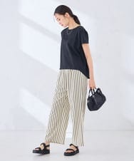 K2KHD45035 a.v.v(アー・ヴェ・ヴェ) 【接触冷感/UVカット】バックタックエンボスロゴＴシャツ ベージュ