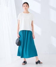 K2KHD45035 a.v.v(アー・ヴェ・ヴェ) 【接触冷感/UVカット】バックタックエンボスロゴＴシャツ ベージュ