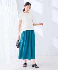 K2KHD45035 a.v.v(アー・ヴェ・ヴェ) 【接触冷感/UVカット】バックタックエンボスロゴＴシャツ ベージュ