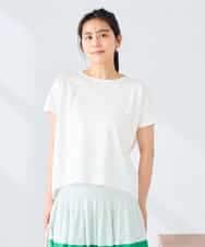 K2KHD45035 a.v.v(アー・ヴェ・ヴェ) 【接触冷感/UVカット】バックタックエンボスロゴＴシャツ ベージュ