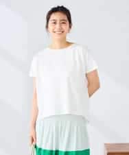 K2KHD45035 a.v.v(アー・ヴェ・ヴェ) 【接触冷感/UVカット】バックタックエンボスロゴＴシャツ ベージュ