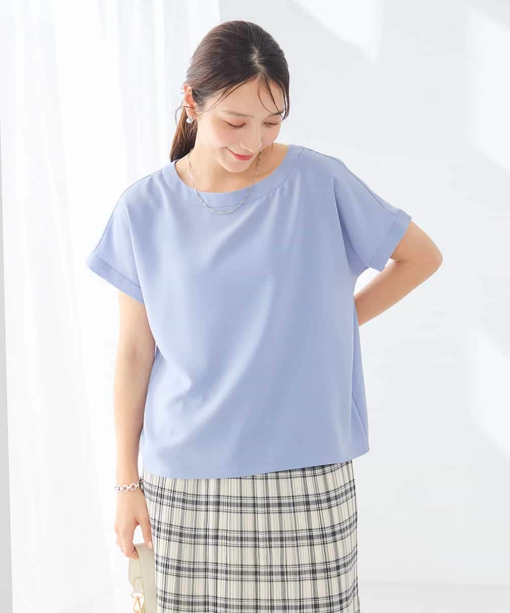 K2KHD46039 a.v.v(アー・ヴェ・ヴェ) ストレッチTブラウス ライトブルー