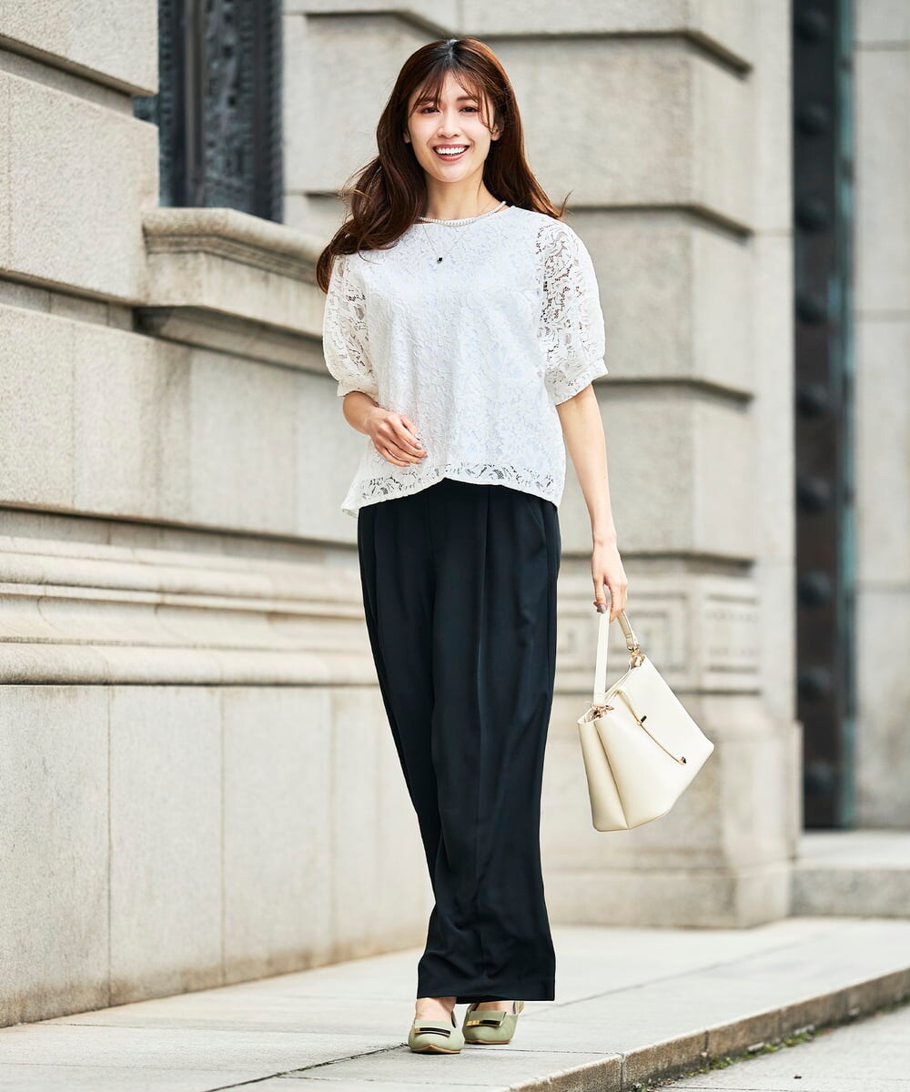 K2KHD47054 a.v.v(アー・ヴェ・ヴェ) レースドルマンカットソー ブルー