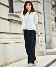 K2KHD47054 a.v.v(アー・ヴェ・ヴェ) レースドルマンカットソー ブルー