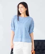 K2KHD47054 a.v.v(アー・ヴェ・ヴェ) レースドルマンカットソー ブルー