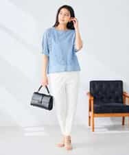 K2KHD47054 a.v.v(アー・ヴェ・ヴェ) レースドルマンカットソー ブルー